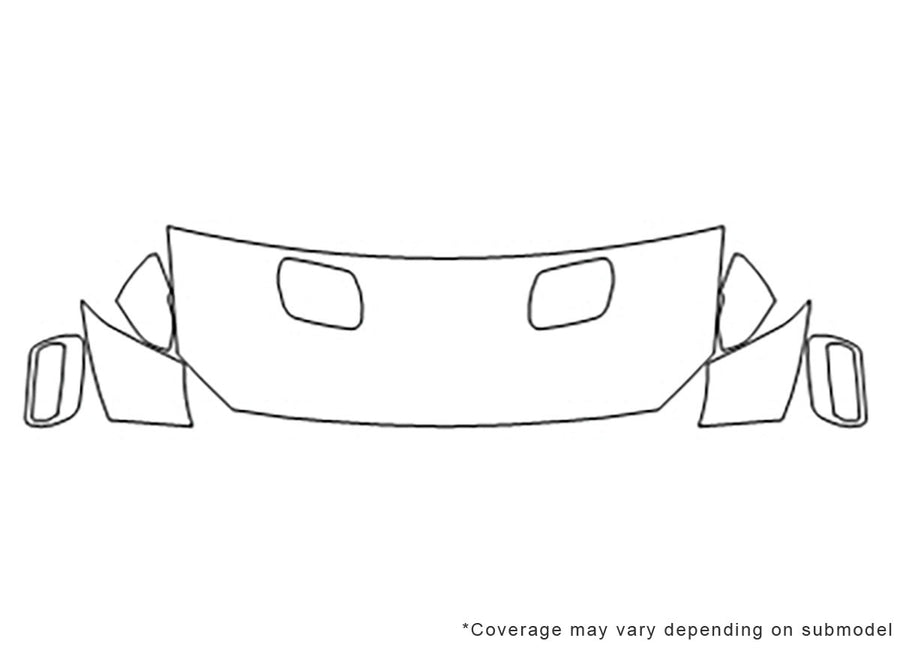 mustang Avery Dennison Clear Bra Hood Precut PPF Diagram