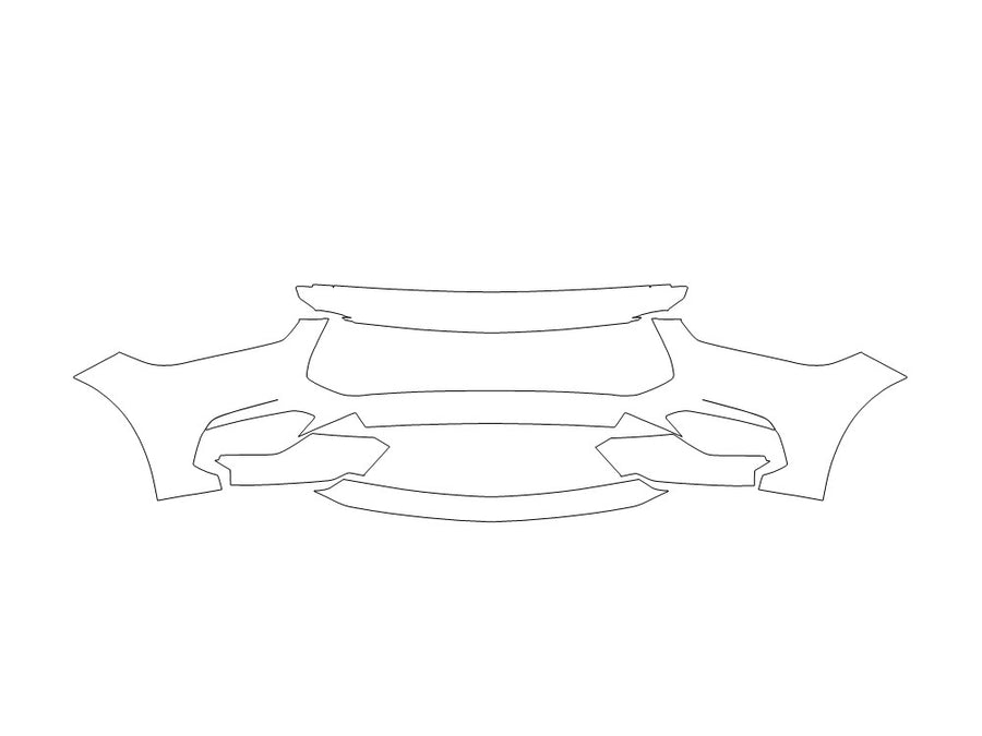 mustang Avery Dennison Clear Bra Bumper Precut PPF Diagram