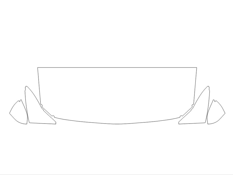 mustang Avery Dennison Clear Bra Hood Precut PPF Diagram