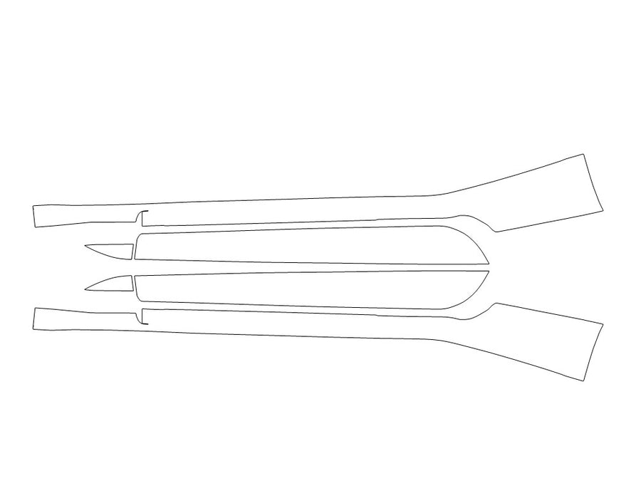 mustang Avery Dennison Clear Bra Door Cup Precut PPF Diagram