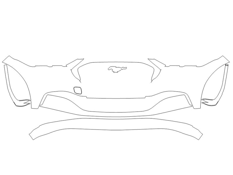 mustang mach-e 3M Clear Bra Bumper Precut PPF Diagram