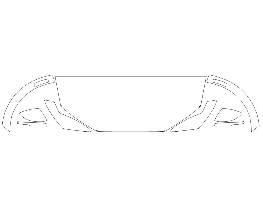 mustang mach-e 3M Clear Bra Hood Precut PPF Diagram