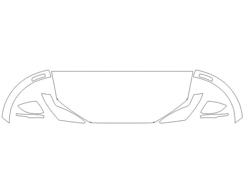 mustang mach-e Avery Dennison Clear Bra Hood Precut PPF Diagram