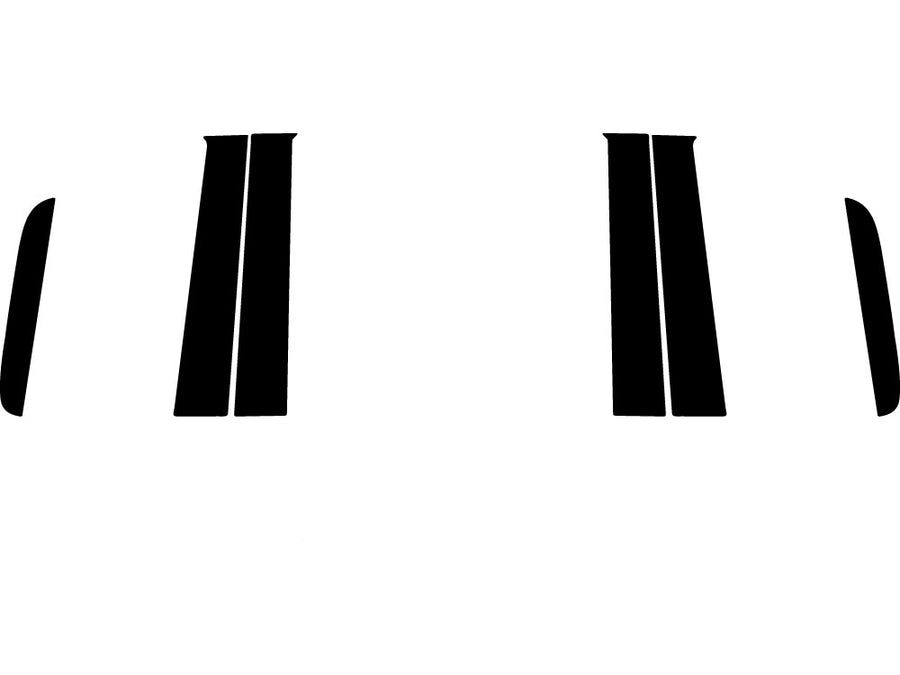 ford ranger 2019-2022 (crew cab) Carbon Fiber Pillar Trim Diagram