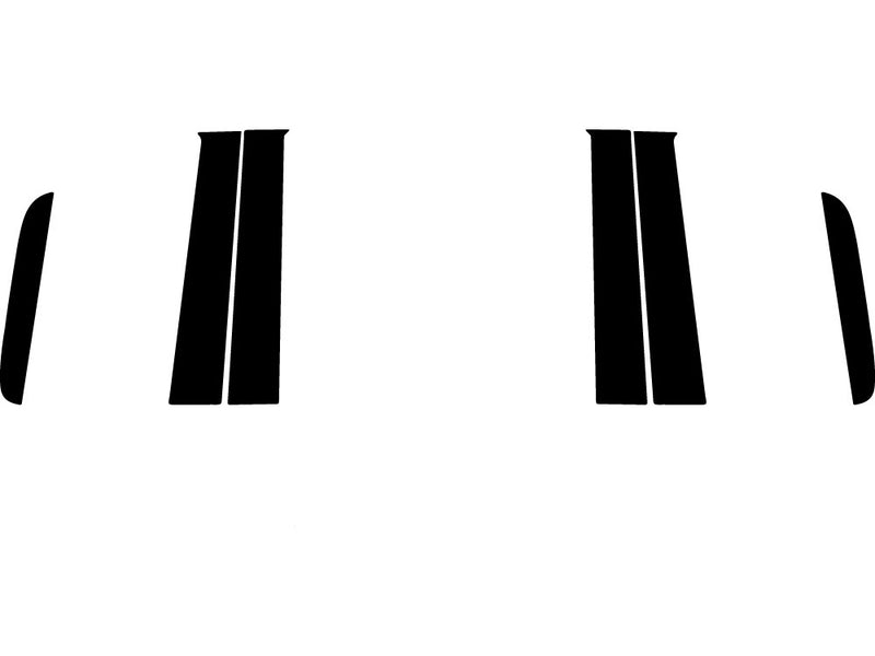 ford ranger 2019-2022 (crew cab) Matte Black Pillar Trim Diagram