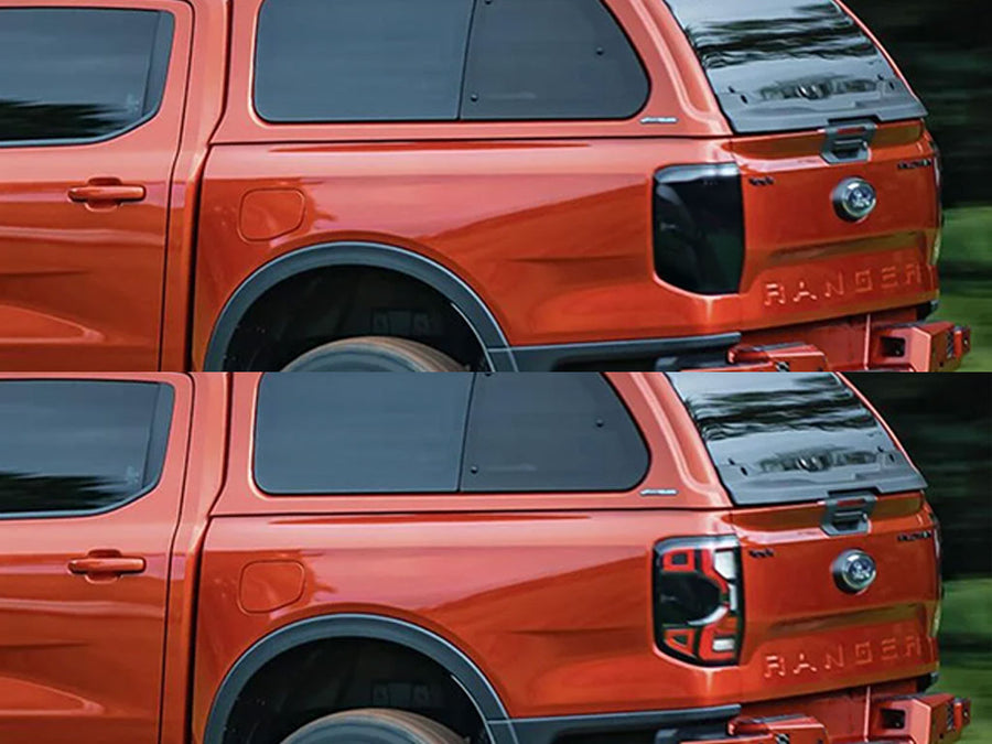 ranger (led w/ blind spot radar) Before and After Smoked Taillights