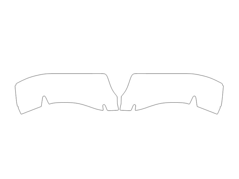 ranger 3M Clear Bra Door Cup Precut PPF Diagram