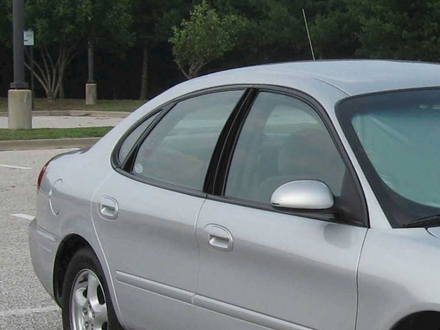 ford taurus 1996-2007 (sedan) Brushed Aluminum Black Pillar Cover Diagram