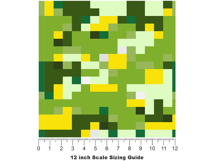 Foreign Jungle Pixel Vinyl Film Pattern Size 12 inch Scale~Rwraps Foreign Jungle Pixel Sizing Chart~2