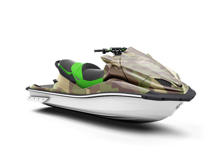 Forest Beige Camouflage Jet Ski Vinyl Customized Wrap