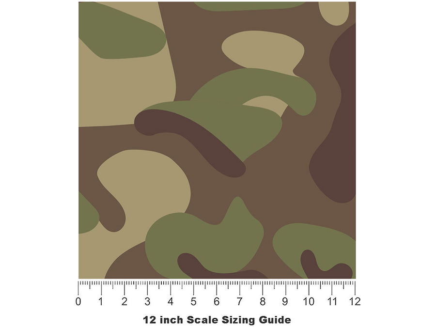 Forest Beige Camouflage Vinyl Film Pattern Size 12 inch Scale~Rwraps Forest Beige Camouflage Sizing Chart~3