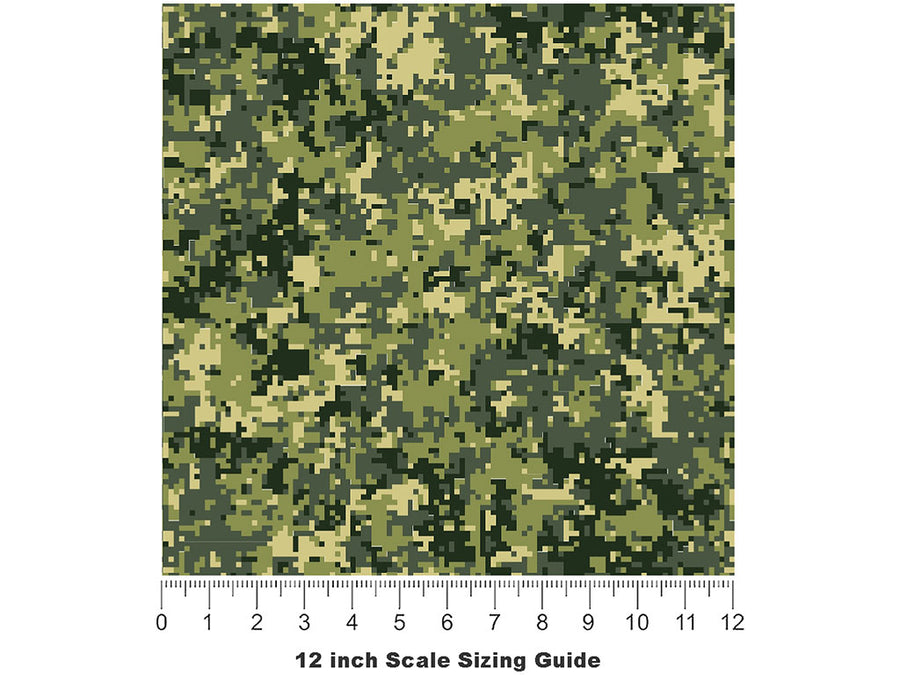 Forest Pixel Camouflage Vinyl Film Pattern Size 12 inch Scale~Rwraps Forest Pixel Camouflage Sizing Chart~3