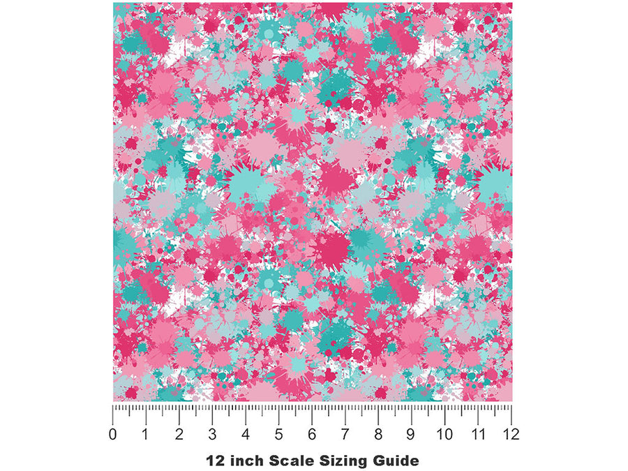 Forever Young Paint Splatter Vinyl Film Pattern Size 12 inch Scale~Rwraps Forever Young Paint Splatter Sizing Chart~2