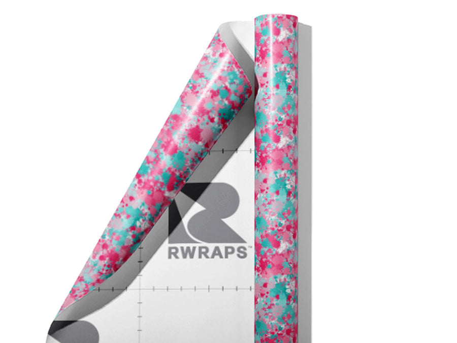 Forever Young Paint Splatter Wrap Film Sheets~Rwraps Series 914 Forever Young Paint Splatter Scrolled Sheet~3