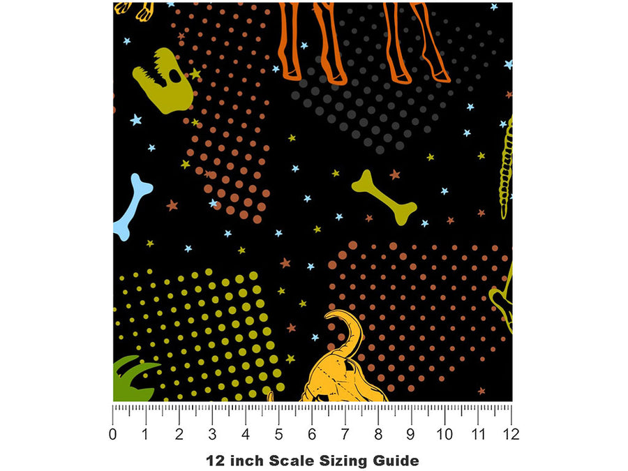 Fossil Faction Dinosaur Vinyl Film Pattern Size 12 inch Scale~Rwraps Fossil Faction Dinosaur Sizing Chart~2