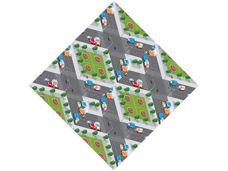 Four-Way Light Cityscape Vinyl Wrap Pattern