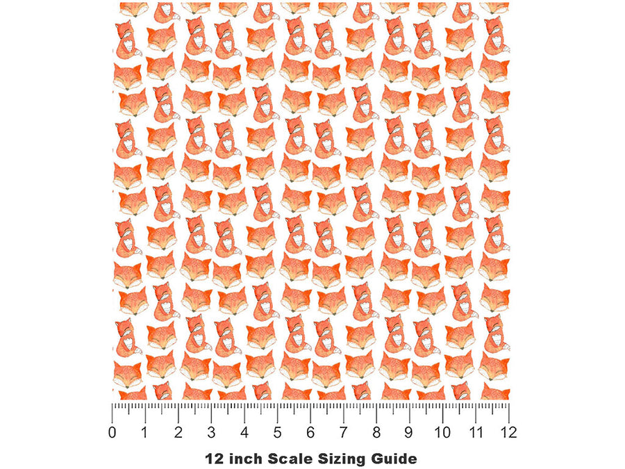 Foxy Frenzy Animal Vinyl Film Pattern Size 12 inch Scale~Rwraps Foxy Frenzy Animal Sizing Chart~2