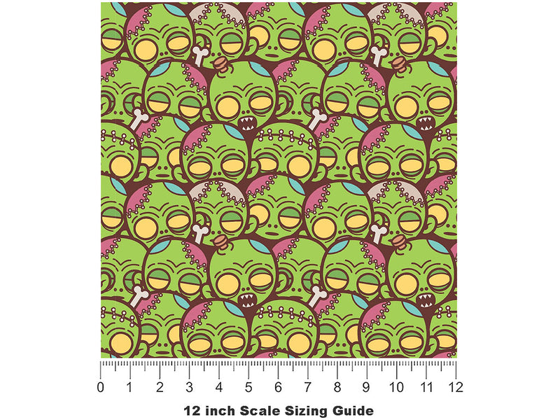 Frankenstein Dreaming Zombie Vinyl Film Pattern Size 12 inch Scale~Rwraps Frankenstein Dreaming Zombie Sizing Chart~2