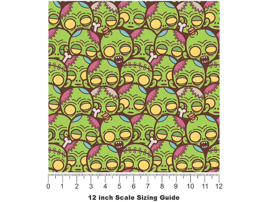 Frankenstein Dreaming Zombie Vinyl Film Pattern Size 12 inch Scale~Rwraps Frankenstein Dreaming Zombie Sizing Chart~2