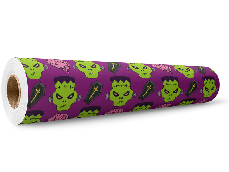 Frankenstein Revenge Halloween Wrap Film Wholesale Roll~Rwraps Series 914 Digitally Printed Vinyl Roll~5