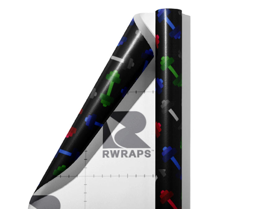 Free Weights Sport Wrap Film Sheets~Rwraps Series 914 Free Weights Sport Scrolled Sheet~3