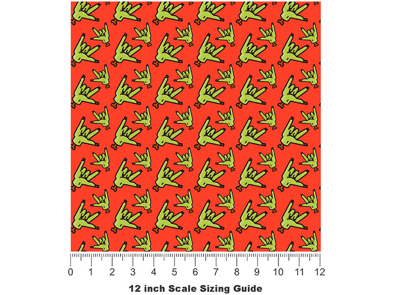 Freehand Rock Zombie Vinyl Film Pattern Size 12 inch Scale~Rwraps Freehand Rock Zombie Sizing Chart~2