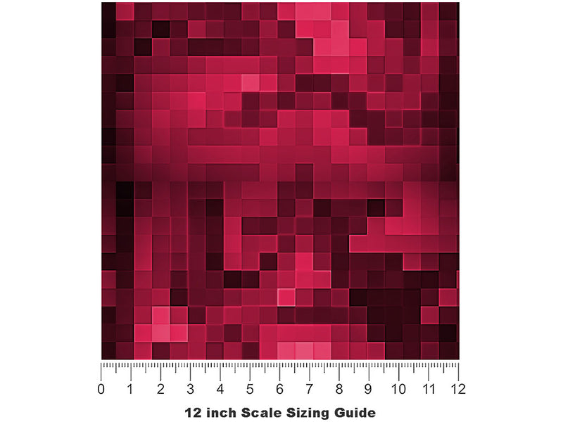 Fresh Raspberries Pixel Vinyl Film Pattern Size 12 inch Scale~Rwraps Fresh Raspberries Pixel Sizing Chart~2
