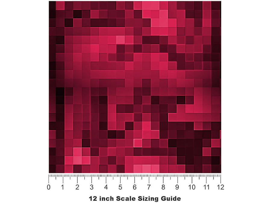 Fresh Raspberries Pixel Vinyl Film Pattern Size 12 inch Scale~Rwraps Fresh Raspberries Pixel Sizing Chart~2