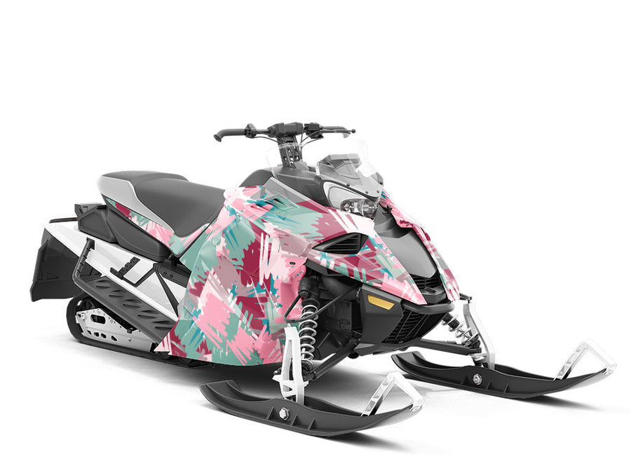 Friendly Lovers Abstract Custom Wrapped Snowmobile
