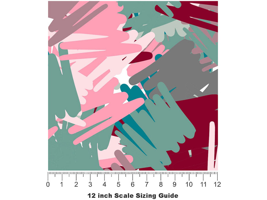 Friendly Lovers Abstract Vinyl Film Pattern Size 12 inch Scale~Rwraps Friendly Lovers Abstract Sizing Chart~2