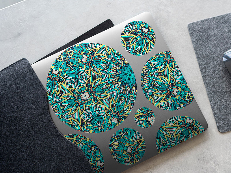 frothing surf mandala DIY Laptop Stickers