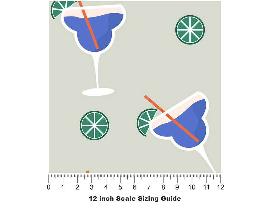 Frozen Margaritas Alcohol Vinyl Film Pattern Size 12 inch Scale~Rwraps Frozen Margaritas Alcohol Sizing Chart~2