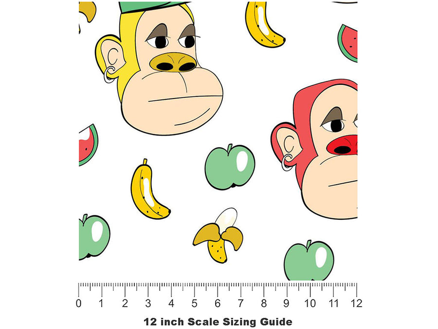 Fruity Monkey Technology Vinyl Film Pattern Size 12 inch Scale~Rwraps Fruity Monkey Technology Sizing Chart~3