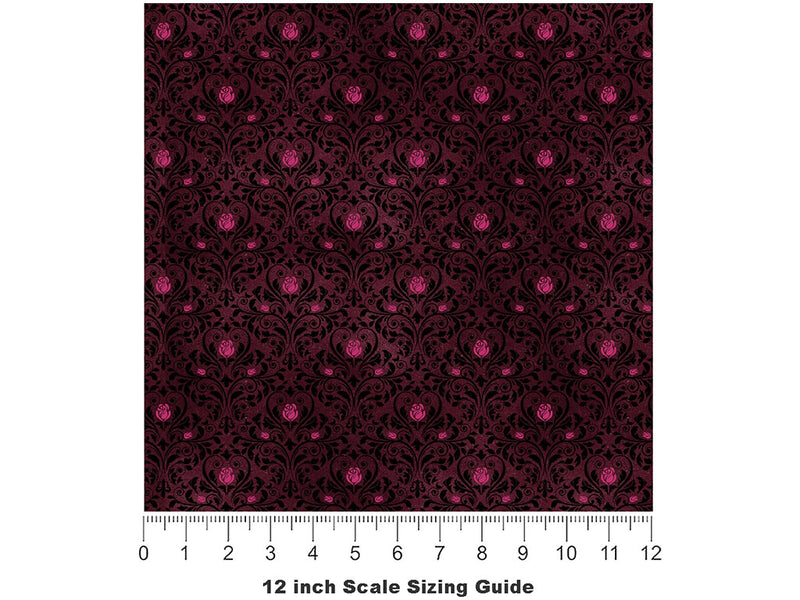 Fuchsia Desire Gothic Vinyl Film Pattern Size 12 inch Scale~Rwraps Fuchsia Desire Gothic Sizing Chart~2