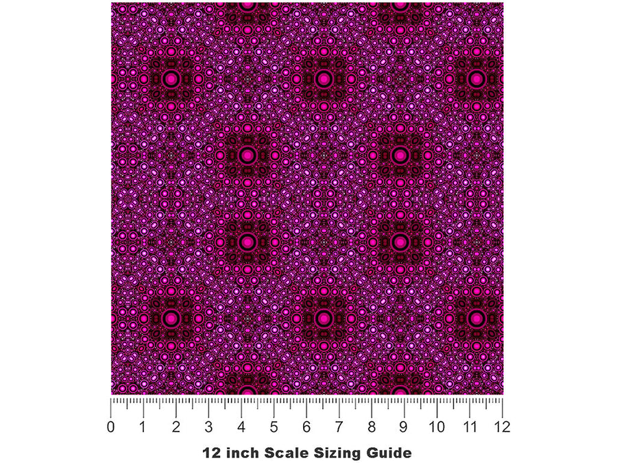 Fuchsia Foundations Mosaic Vinyl Film Pattern Size 12 inch Scale~Rwraps Fuchsia Foundations Mosaic Sizing Chart~2