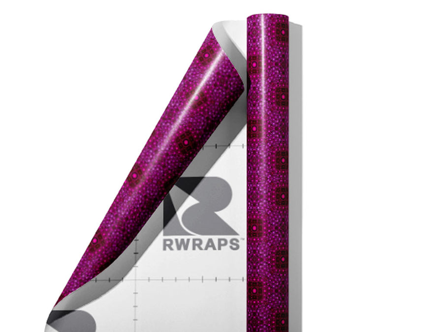 Fuchsia Foundations Mosaic Wrap Film Sheets~Rwraps Series 914 Fuchsia Foundations Mosaic Scrolled Sheet~3