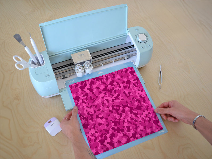 fuchsia woodland camouflage Cricut Compatible Vinyl