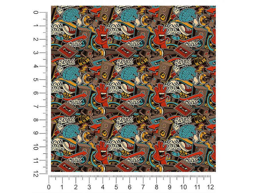full coverage graffiti 1ft x 1ft Craft Sheets
