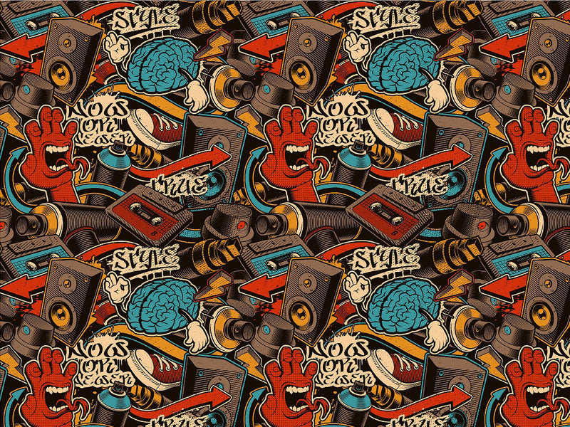 Full Coverage Graffiti Vinyl Wrap Pattern~Rwraps Series 914 Digitally Printed Vinyl Wrap~0
