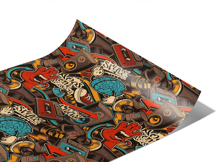 Full Coverage Graffiti Vinyl Wraps~Rwraps Series 914 Digitally Printed Vinyl Wrap~0