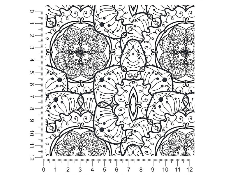 fungal swirls mandala 1ft x 1ft Craft Sheets