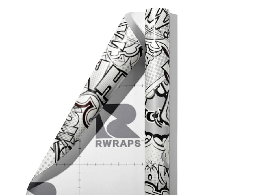 Funny Papers Sticker Bomb Wrap Film Sheets~Rwraps Series 914 Funny Papers Sticker Bomb Scrolled Sheet~4