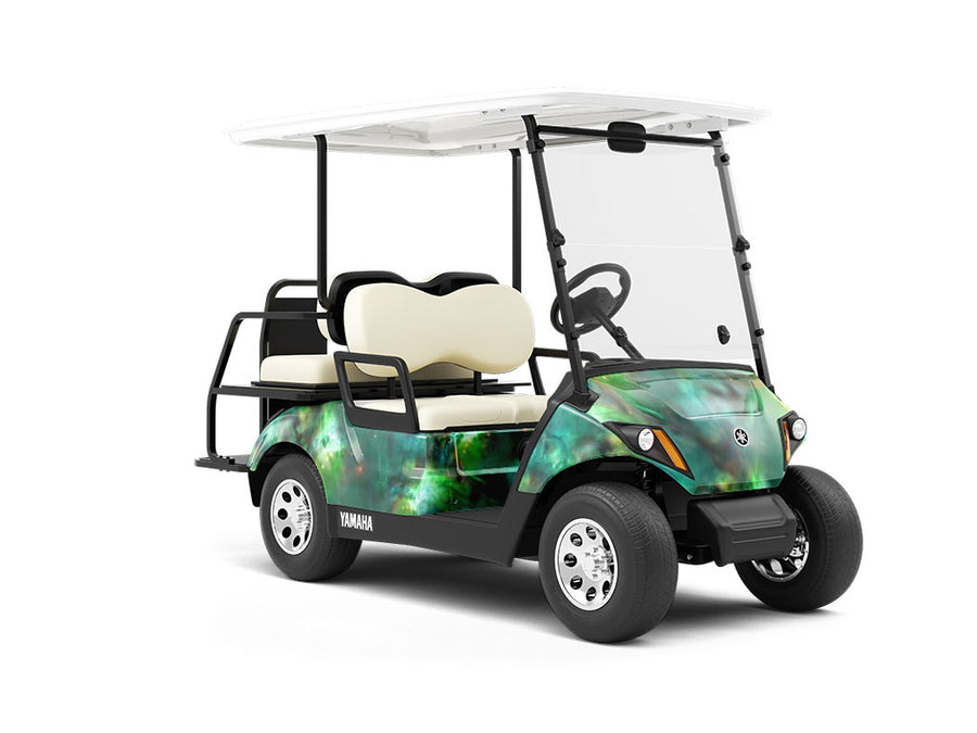 Galactic Green Science Fiction Wrapped Golf Cart
