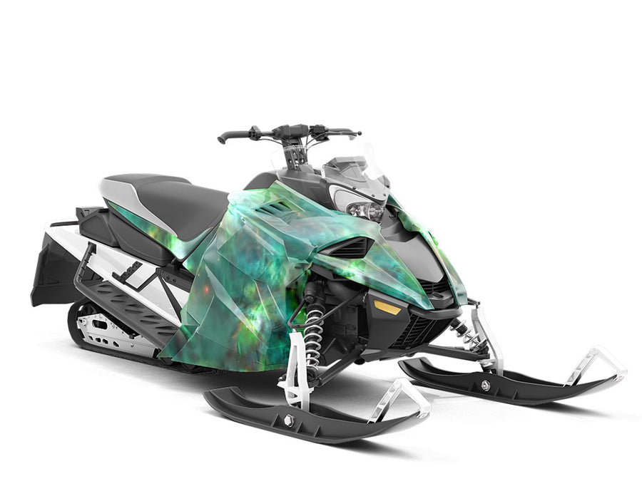 Galactic Green Science Fiction Custom Wrapped Snowmobile
