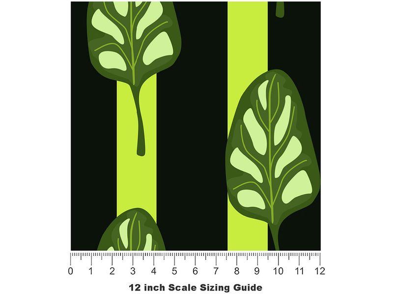 Galilean Spinach Vegetable Vinyl Film Pattern Size 12 inch Scale~Rwraps Galilean Spinach Vegetable Sizing Chart~2