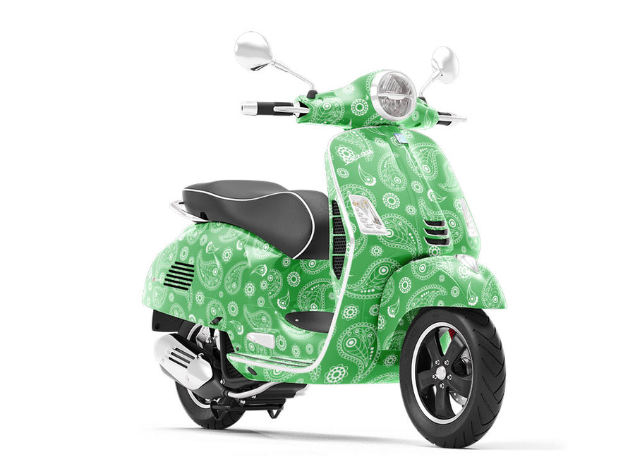 Gallant Green Paisley Vespa Scooter Wrap Film