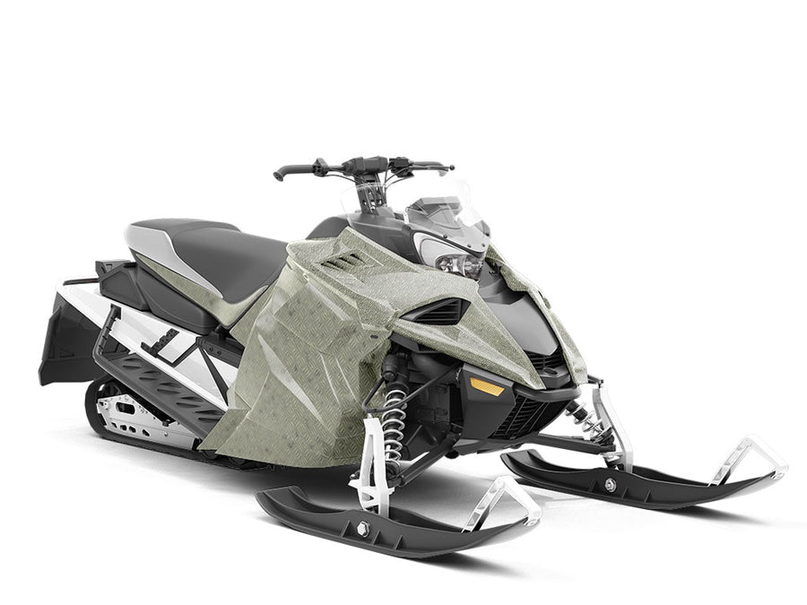 Galvanized Green Diamond Plate Custom Wrapped Snowmobile