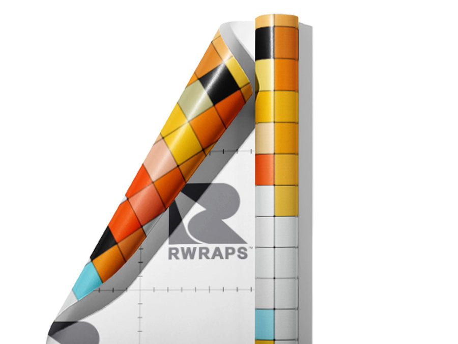 Gamboge Structures Mosaic Wrap Film Sheets~Rwraps Series 914 Gamboge Structures Mosaic Scrolled Sheet~3