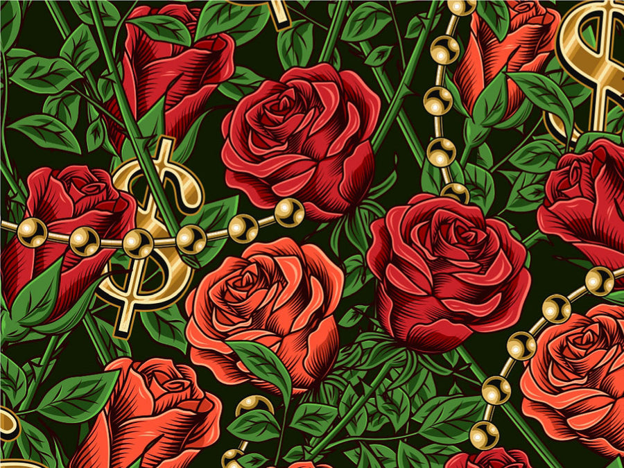 Garden Treasure Floral Vinyl Wrap Pattern~Rwraps Series 914 Digitally Printed Vinyl Wrap~0