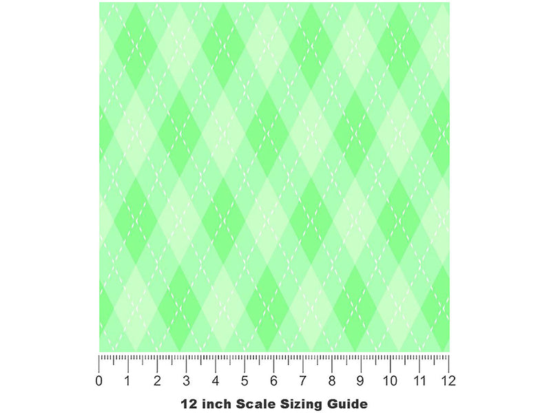 Gelatin Dessert Argyle Vinyl Film Pattern Size 12 inch Scale~Rwraps Gelatin Dessert Argyle Sizing Chart~2